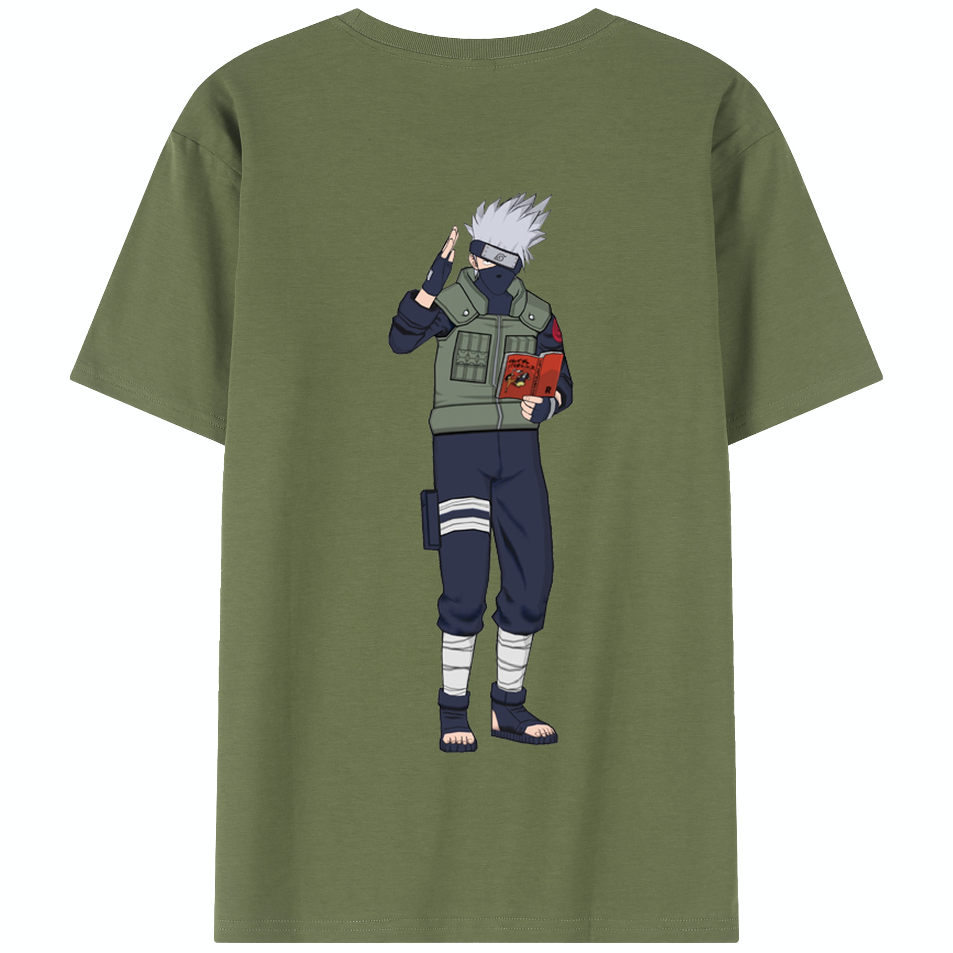 （画像用） NARUTO -ナルト- はたけ カカシ Hatake Kakashi 綿100％半袖Tシャツ（背面プリント）